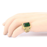 Men's Fancy Stone Ring - Green - test-store-for-chase-value