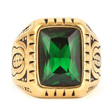 Men's Fancy Stone Ring - Green - test-store-for-chase-value