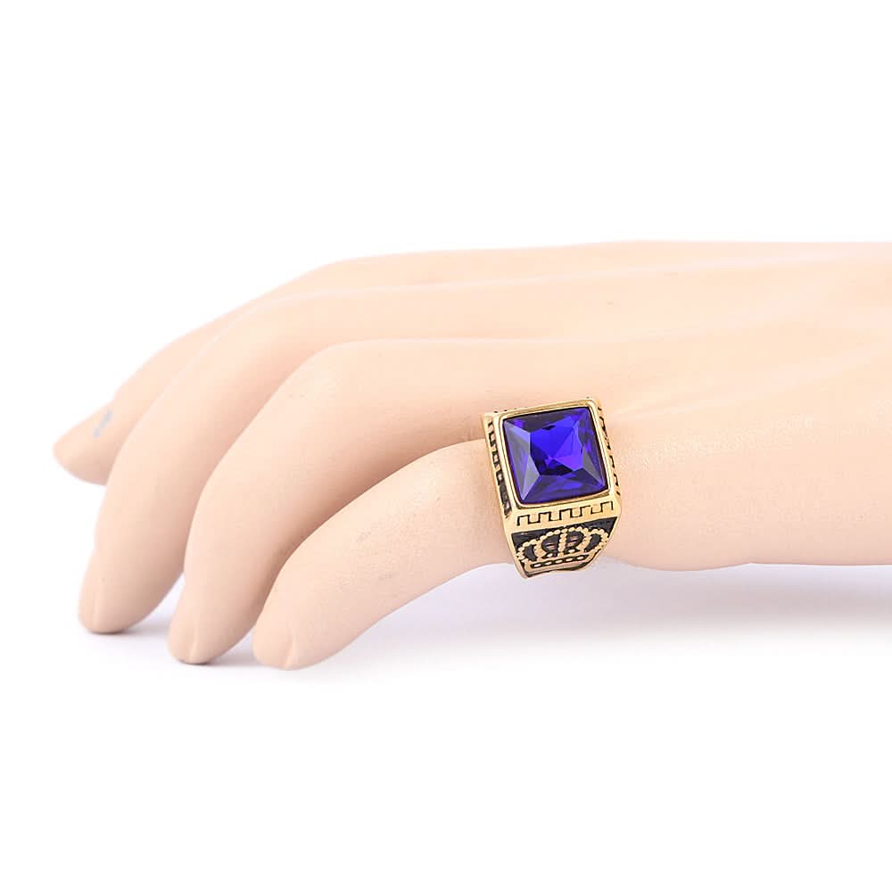 Men's Fancy Stone Ring - Blue - test-store-for-chase-value