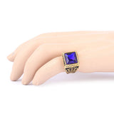 Men's Fancy Stone Ring - Blue - test-store-for-chase-value