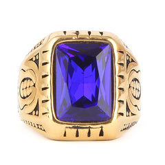 Men's Fancy Stone Ring - Blue - test-store-for-chase-value