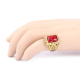 Men's Fancy Stone Ring - Red - test-store-for-chase-value