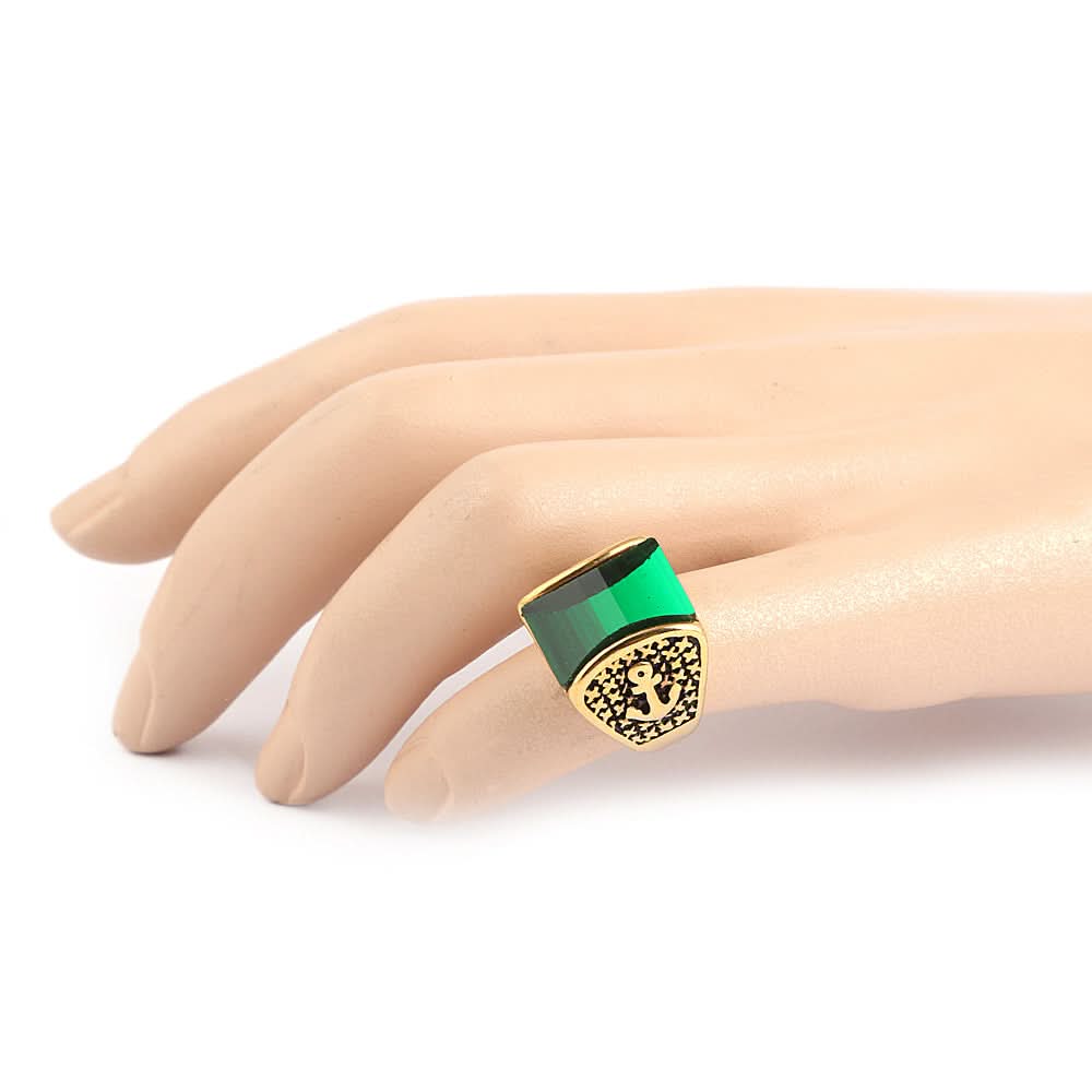 Men's Fancy Stone Ring - Green - test-store-for-chase-value