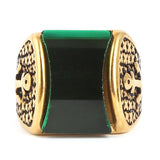 Men's Fancy Stone Ring - Green - test-store-for-chase-value