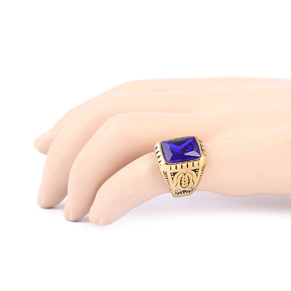 Men's Fancy Stone Ring - Blue - test-store-for-chase-value