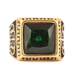 Men's Fancy Stone Ring - Green - test-store-for-chase-value