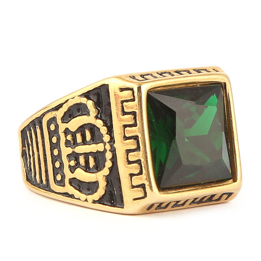 Men's Fancy Stone Ring - Green - test-store-for-chase-value