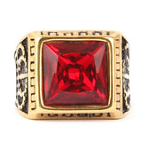 Men's Fancy Stone Ring - Red - test-store-for-chase-value