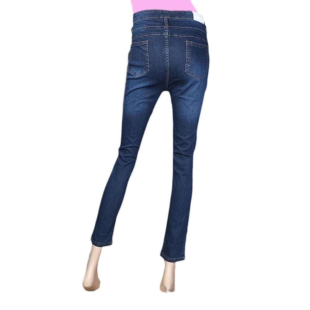 Women's Denim High Waist pant -Dark Blue, Women, Pants & Tights, Chase Value, Chase Value