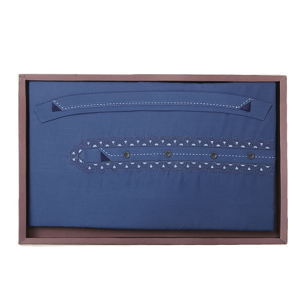 Men's Mashriq Embroidered Un-Stitched Suit - Dark Blue, Men, Unstitched Fabric, Chase Value, Chase Value
