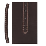 Men's Mashriq Embroidered Un-Stitched Suit - Dark-Brown, Men, Unstitched Fabric, Chase Value, Chase Value