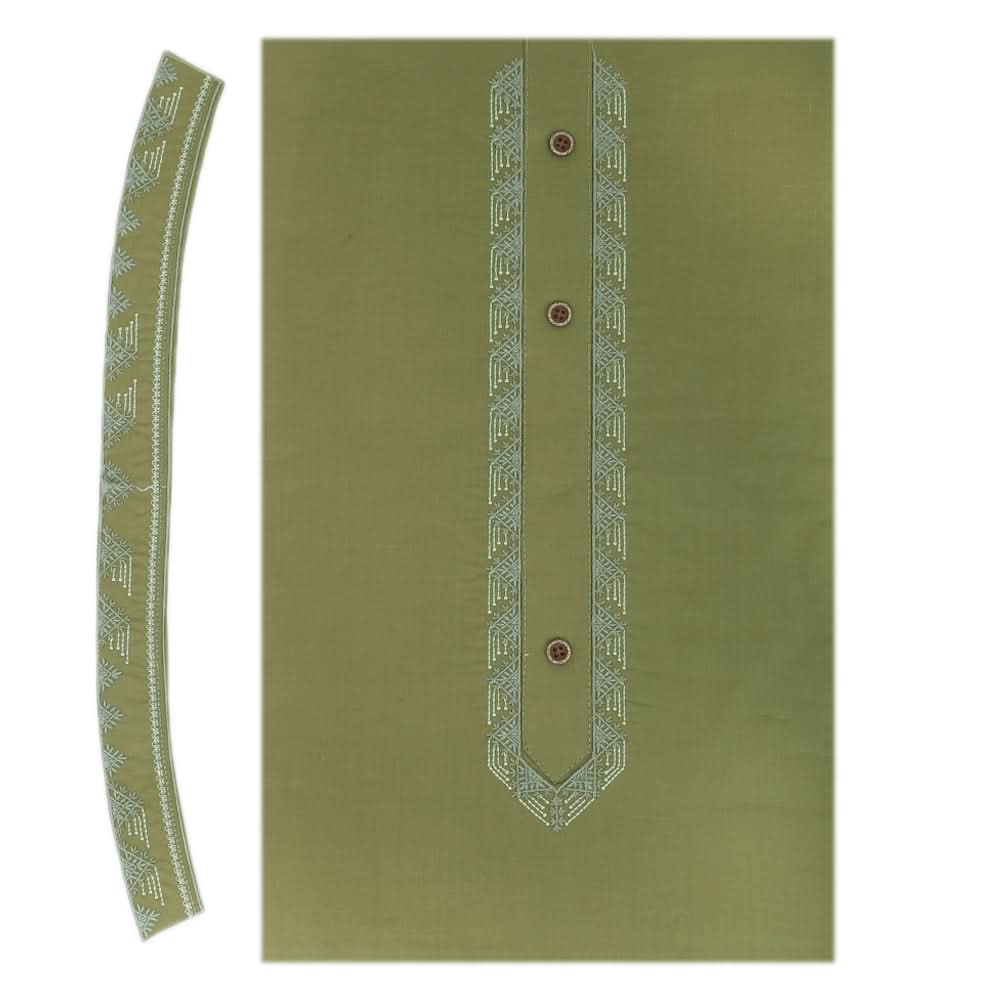 Men's Mashriq Embroidered Un-Stitched Suit - Dark-Green, Men, Unstitched Fabric, Chase Value, Chase Value