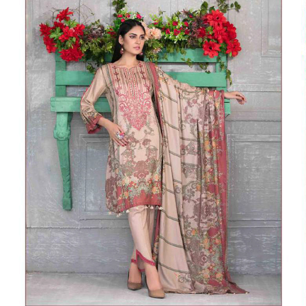 Tawakkal MOOREA Linen Printed unstitched 3pc Embroidered Suit, Women, 3Pcs Shalwar Suit, Tawakkal Fabrics, Chase Value