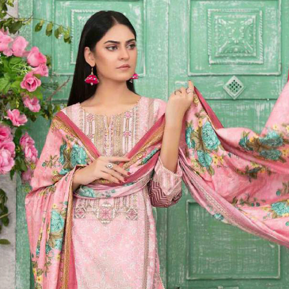 Tawakkal MOOREA Linen Printed unstitched 3pc Embroidered Suit, Women, 3Pcs Shalwar Suit, Tawakkal Fabrics, Chase Value