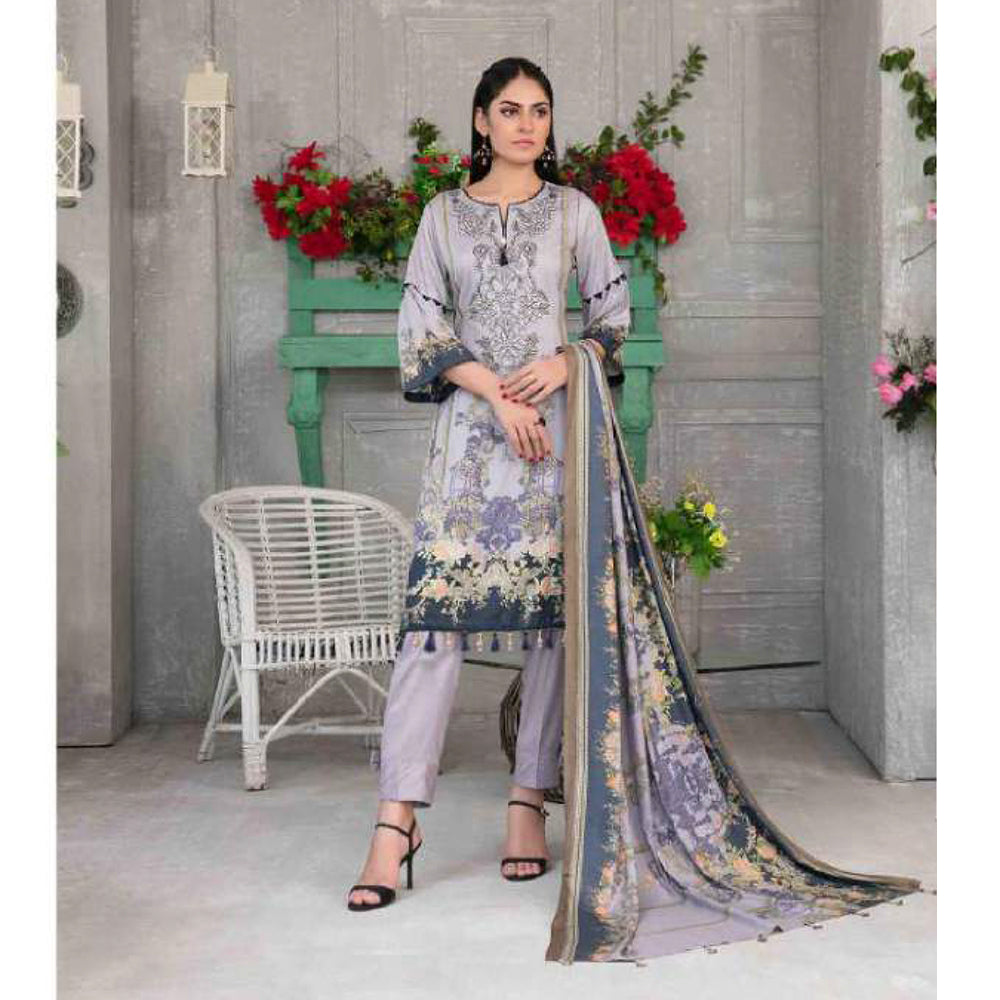 Tawakkal MOOREA Linen Printed unstitched 3pc Embroidered Suit, Women, 3Pcs Shalwar Suit, Tawakkal Fabrics, Chase Value