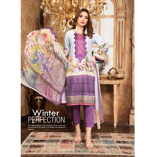 Zaarish Embroidered Unstitched 3Pcs Suit - Dp-2836, Women, 3Pcs Shalwar Suit, Rana Arts, Chase Value