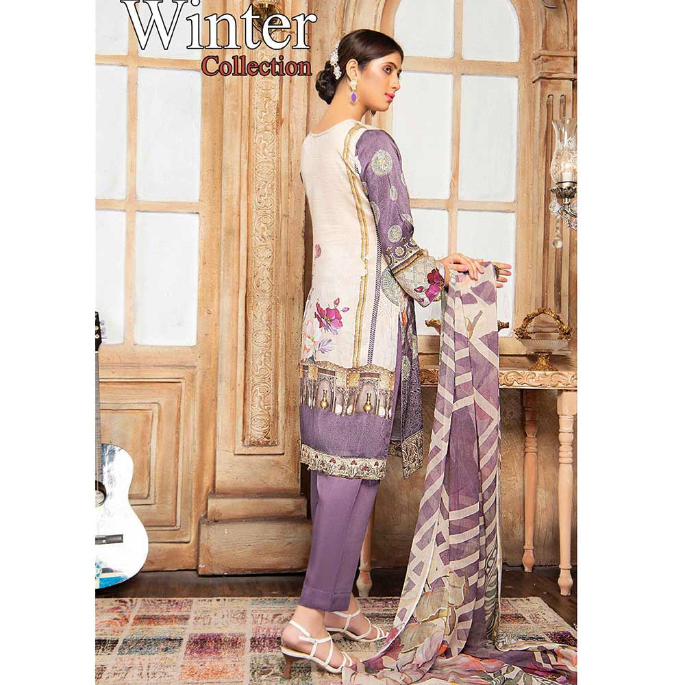 Zaarish Embroidered Unstitched 3Pcs Suit - Dp-2837, Women, 3Pcs Shalwar Suit, Rana Arts, Chase Value