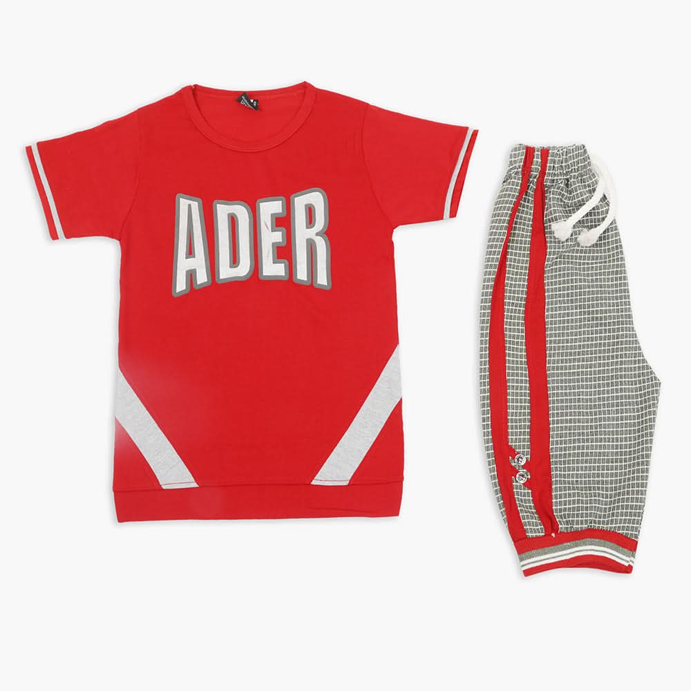 Boys Half Sleeves Suit - Red, Boys Sets & Suits, Chase Value, Chase Value