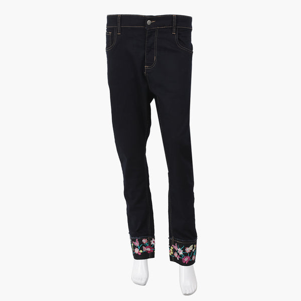 Women's Denim Pant - Navy Blue, Women Pants & Tights, Chase Value, Chase Value