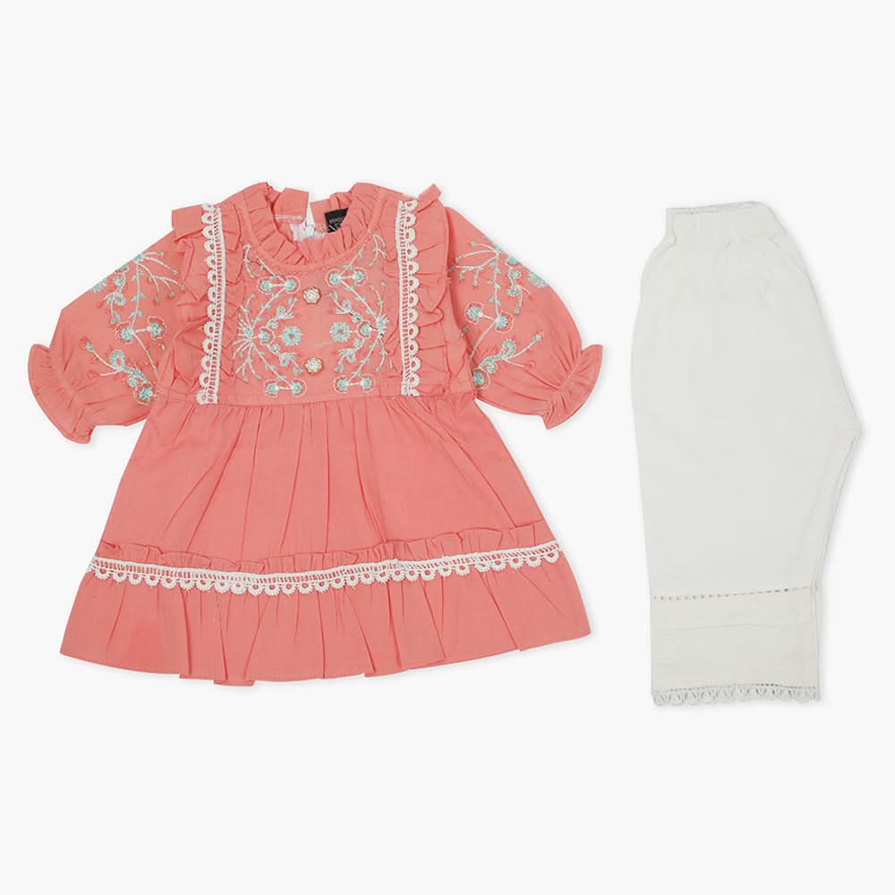 Girls Shalwar Suit - Peach, Girls Shalwar Kameez, Chase Value, Chase Value