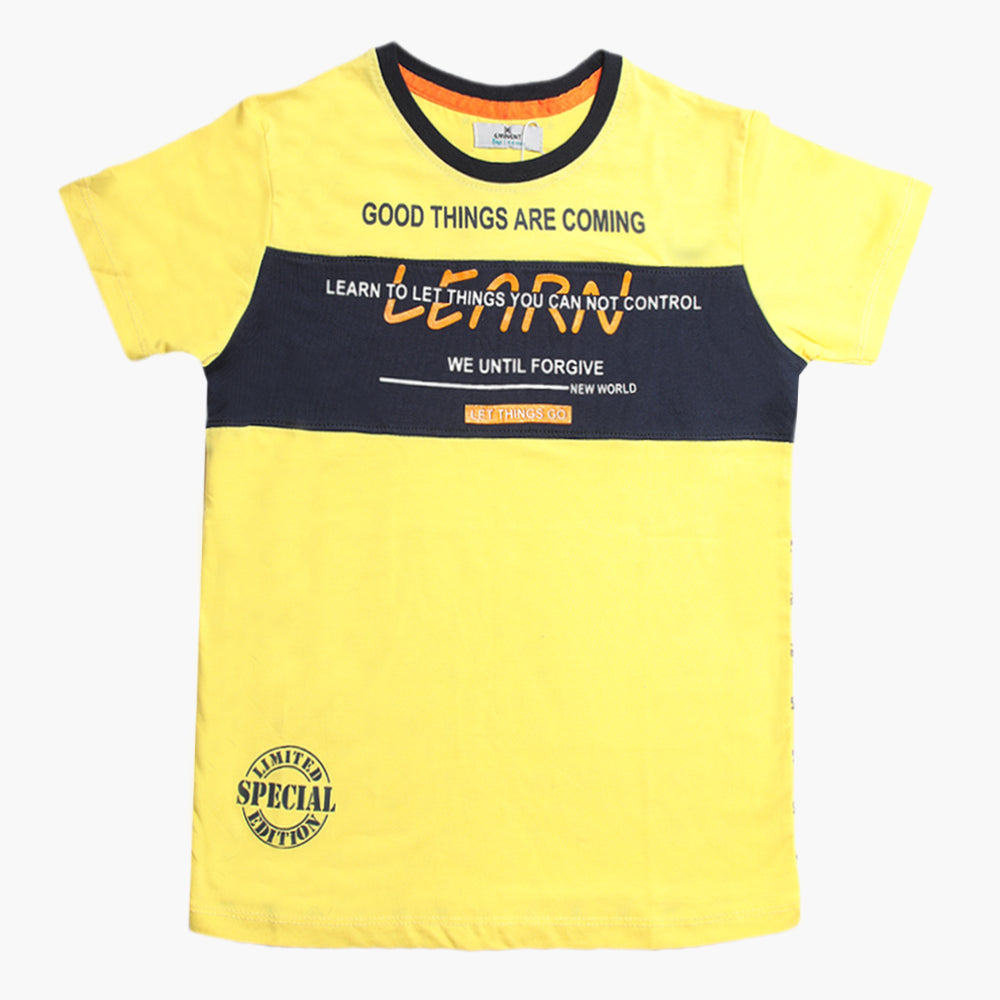 Eminent Boys Half Sleeves T-Shirt - Yellow, Boys T-Shirts, Eminent, Chase Value