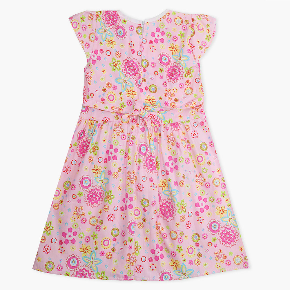 Girl's Cotton Frock - Pink, Girls Frocks, Chase Value, Chase Value