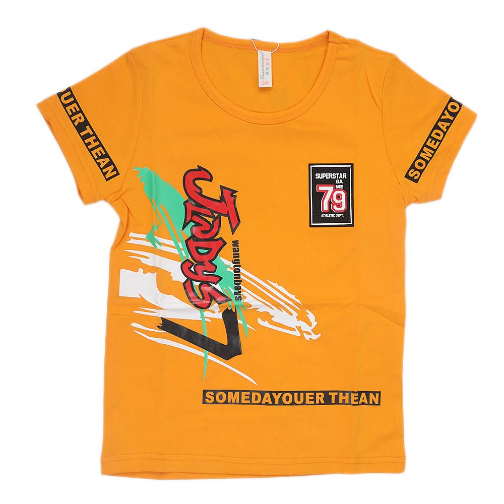 Boys Half Sleeves T-Shirt - Mustard, Kids, Boys T-Shirts, Chase Value, Chase Value