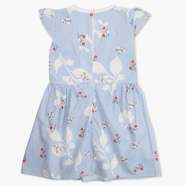 Girl's Cotton Frock - Blue, Girls Frocks, Chase Value, Chase Value