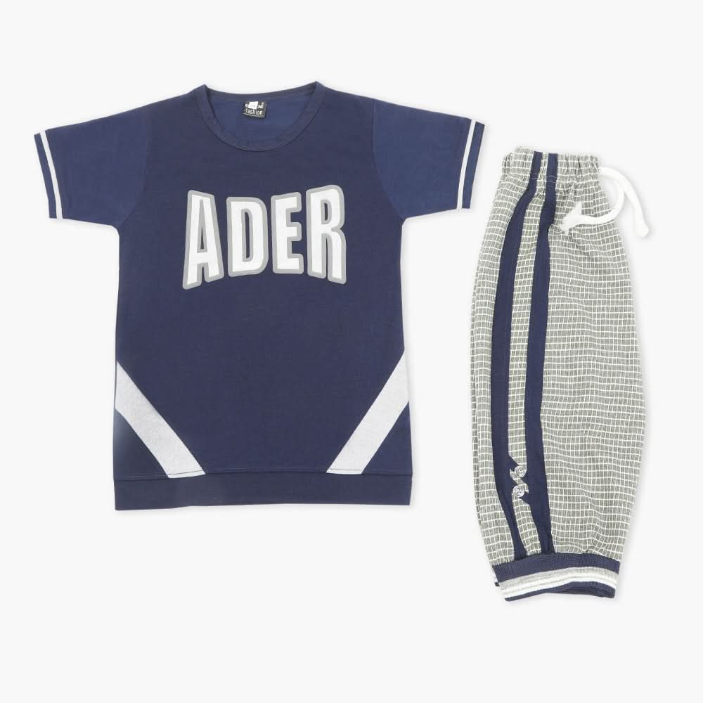 Boys Half Sleeves Suit - Navy Blue, Boys Sets & Suits, Chase Value, Chase Value