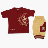 Boys Half Sleeves Short Suit - Maroon, Boys Sets & Suits, Chase Value, Chase Value