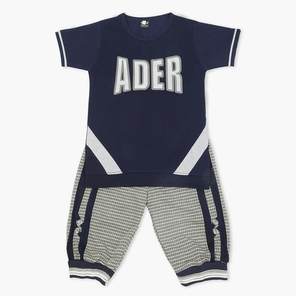 Boys Half Sleeves Suit - Navy Blue, Boys Sets & Suits, Chase Value, Chase Value