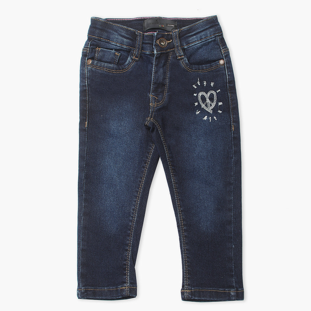 Girls Denim Pant - Dark Blue, Girls Pants & Capri, Chase Value, Chase Value