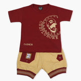 Boys Half Sleeves Short Suit - Maroon, Boys Sets & Suits, Chase Value, Chase Value
