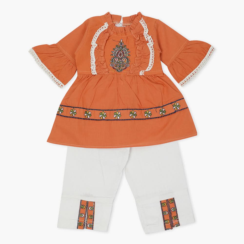 Girls Shalwar Suit - Peach, Girls Shalwar Kameez, Chase Value, Chase Value