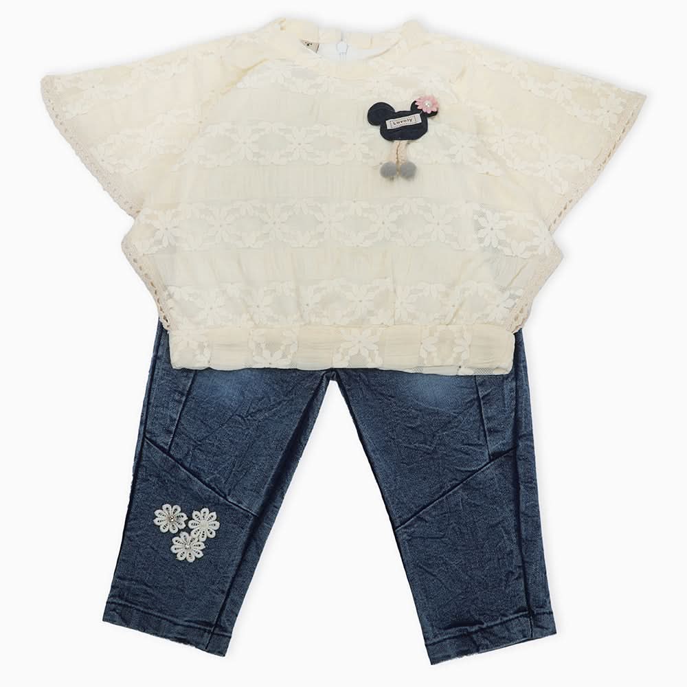 Girls Pant Suit - Cream, Girls Suits, Chase Value, Chase Value