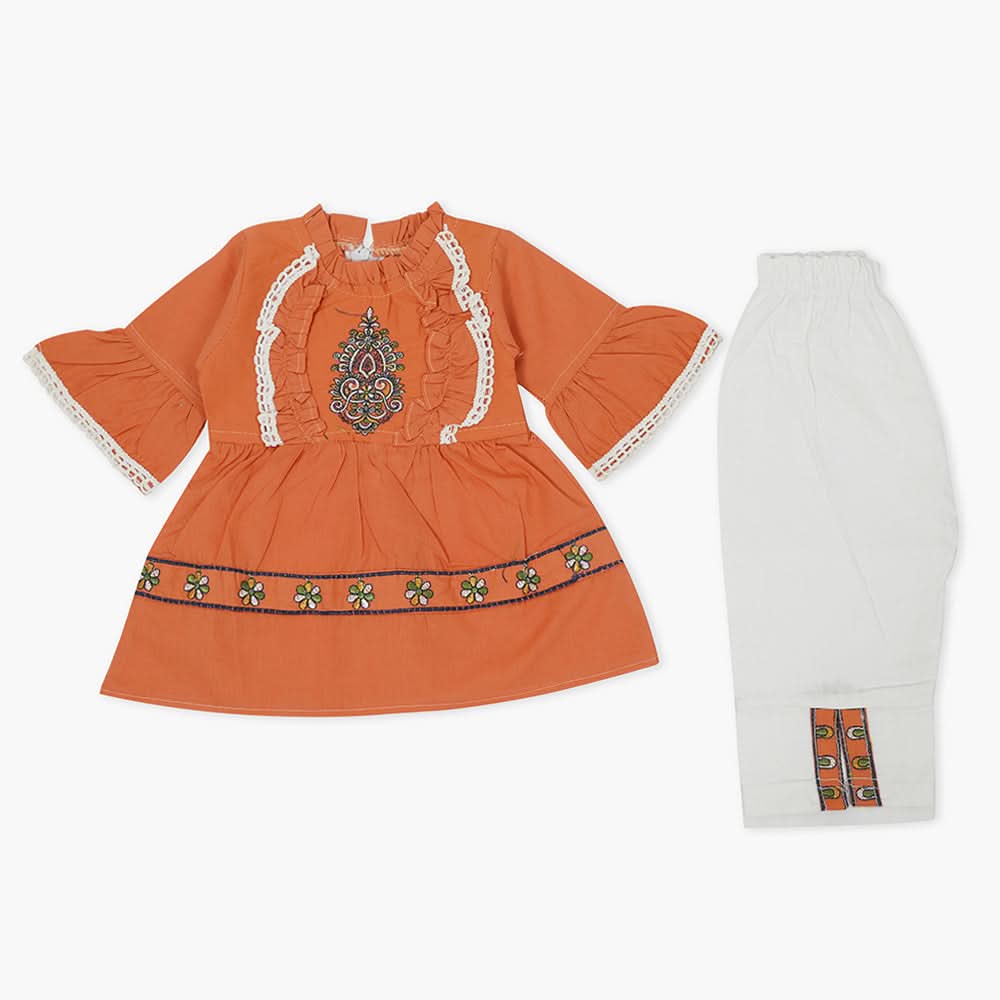 Girls Shalwar Suit - Peach, Girls Shalwar Kameez, Chase Value, Chase Value