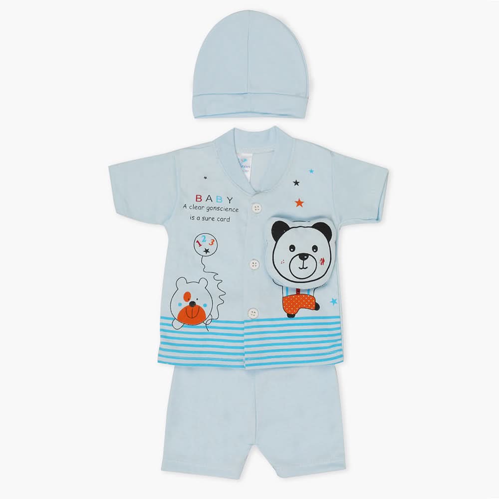 Newborn Boys Half Sleeves Suit - Blue, Newborn Boys Sets & Suits, Chase Value, Chase Value