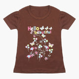 Girls Half Sleeves T-Shirt - Dark Brown, Girls T-Shirts, Chase Value, Chase Value