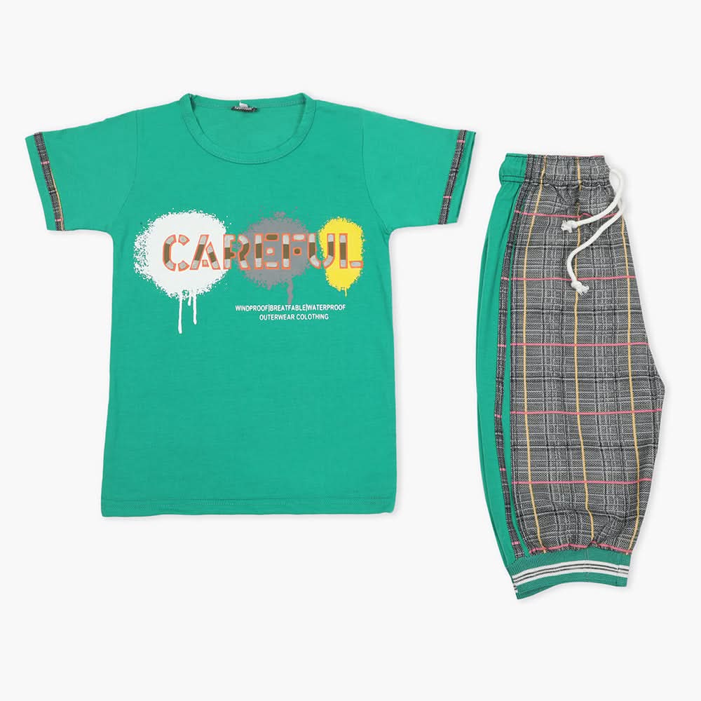 Boys Half Sleeves Suit - Green, Boys Sets & Suits, Chase Value, Chase Value