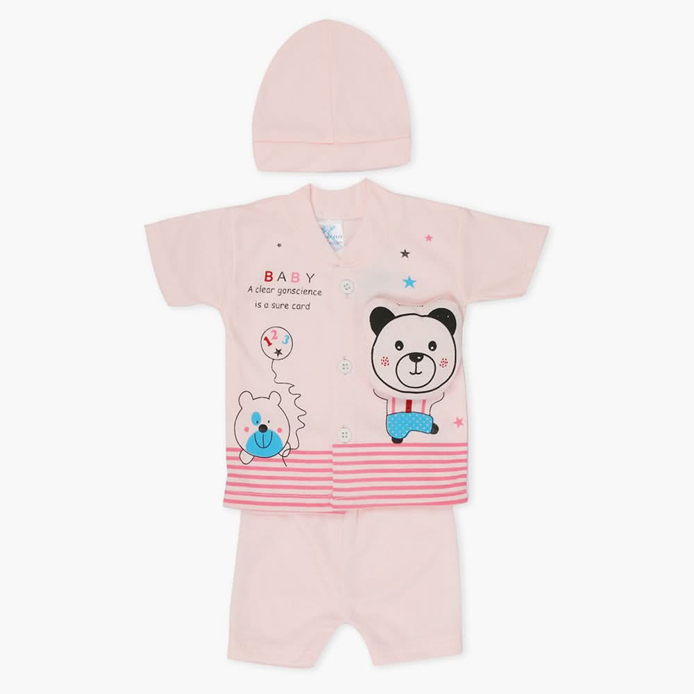 Newborn Boys Half Sleeves Suit - Pink, Newborn Boys Sets & Suits, Chase Value, Chase Value