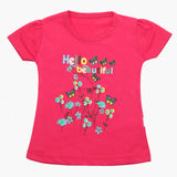 Girls Half Sleeves T-Shirt - Dark Pink, Girls T-Shirts, Chase Value, Chase Value