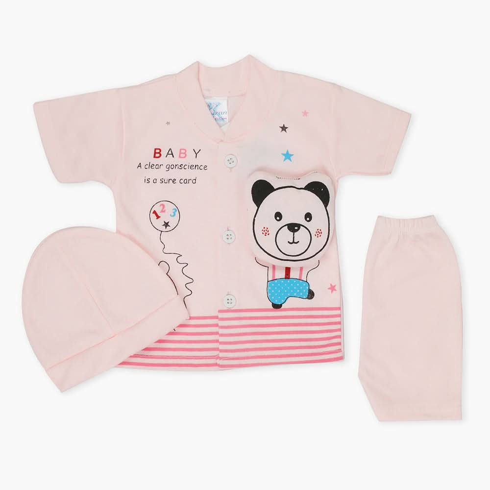 Newborn Boys Half Sleeves Suit - Pink, Newborn Boys Sets & Suits, Chase Value, Chase Value