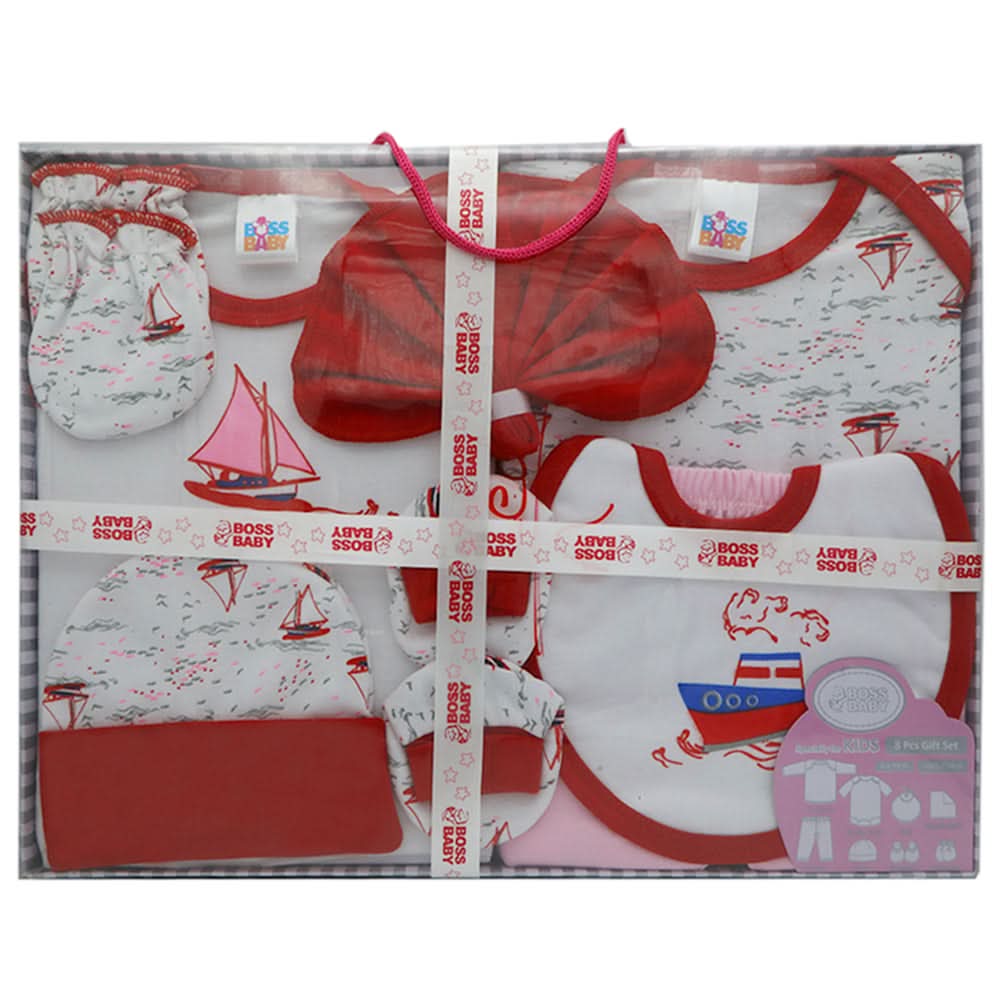 Newborn Gift Set 8Pcs - Red, Kids, Gift Set, Chase Value, Chase Value