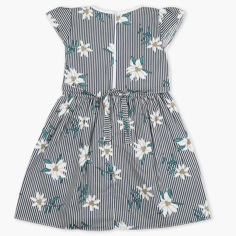 Girl's Cotton Frock - Navy Blue, Girls Frocks, Chase Value, Chase Value