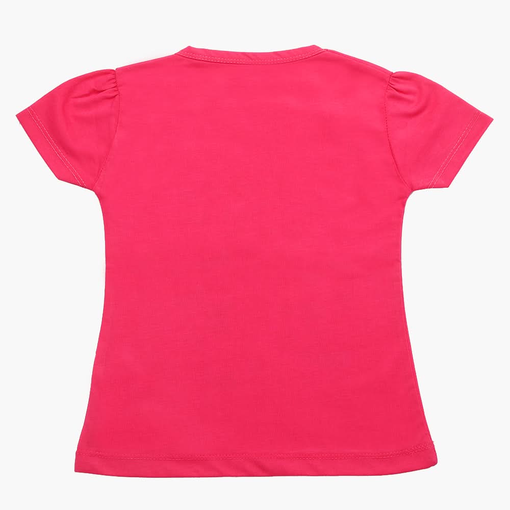 Girls Half Sleeves T-Shirt - Dark Pink, Girls T-Shirts, Chase Value, Chase Value