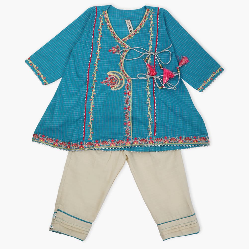 Girls Shalwar Suit - Sky Blue, Girls Shalwar Kameez, Chase Value, Chase Value