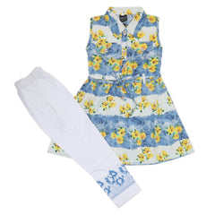 Girls Half Sleeves Suit 1637 - Blue, Kids, Girls Sets And Suits, Chase Value, Chase Value