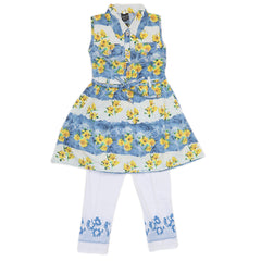 Girls Half Sleeves Suit 1637 - Blue, Kids, Girls Sets And Suits, Chase Value, Chase Value