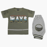 Boys Half Sleeves Short Suit - Olive Green, Boys Sets & Suits, Chase Value, Chase Value