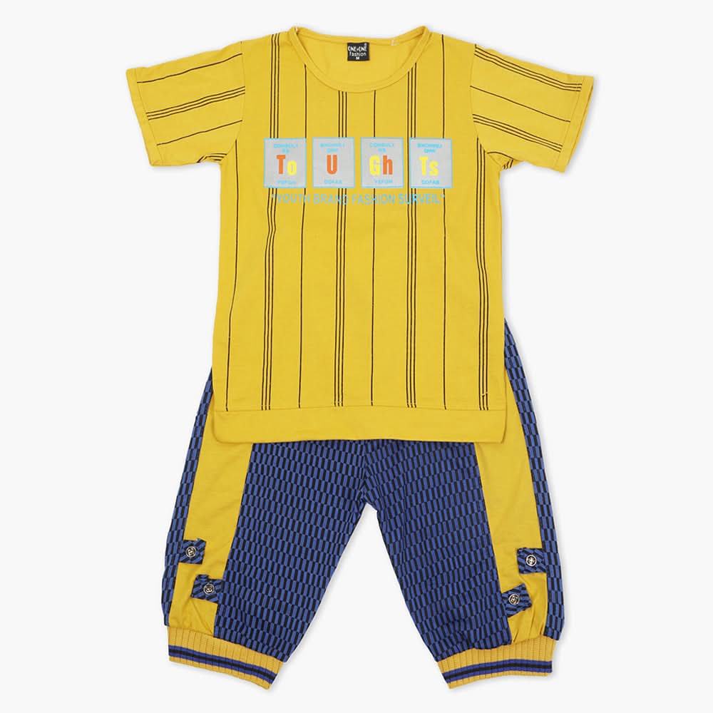 Boys Half Sleeves Suit - Yellow, Boys Sets & Suits, Chase Value, Chase Value